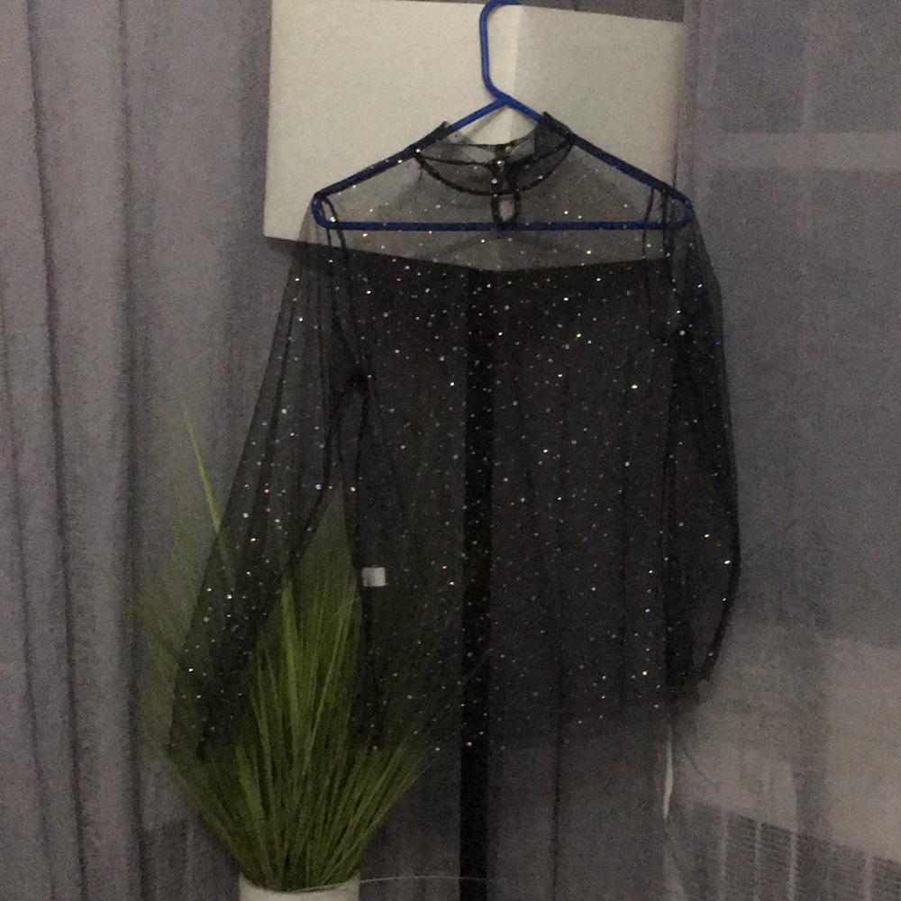 Black sheer sparkly top